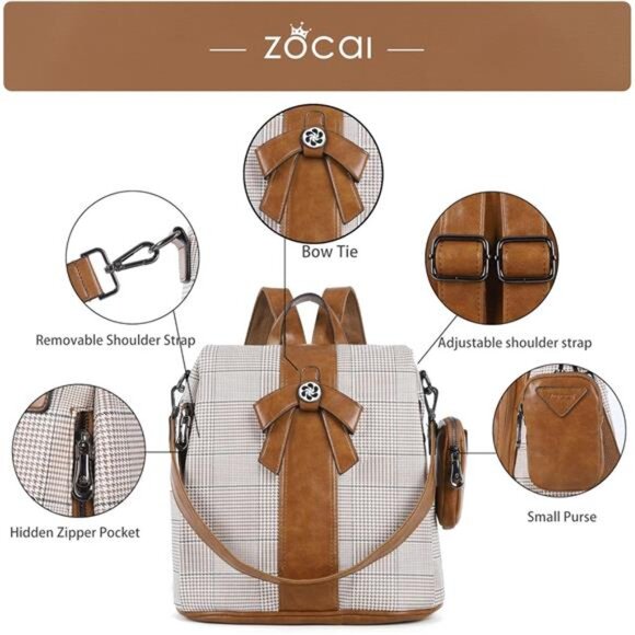 Backpack Purse for Women Fashion Backpack Purses PU Leather Daypacks Anti-Theft main image 6